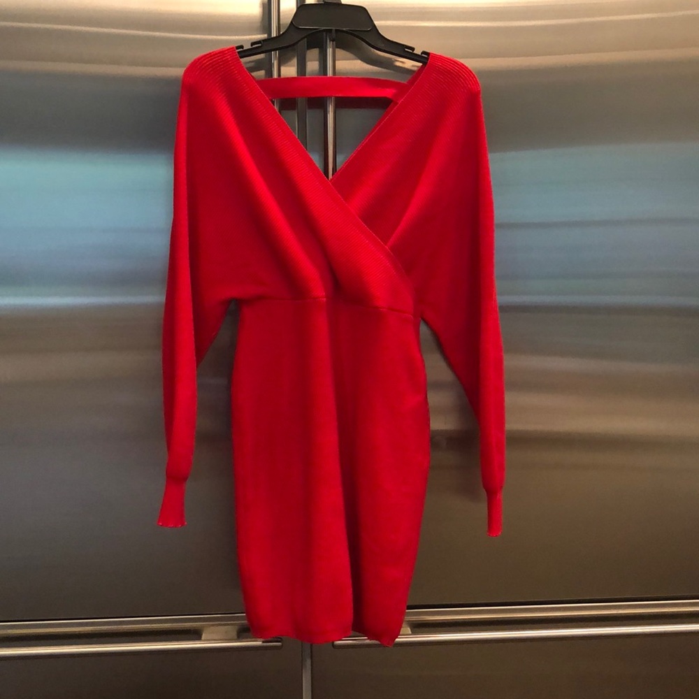 Never worn red sweater dress